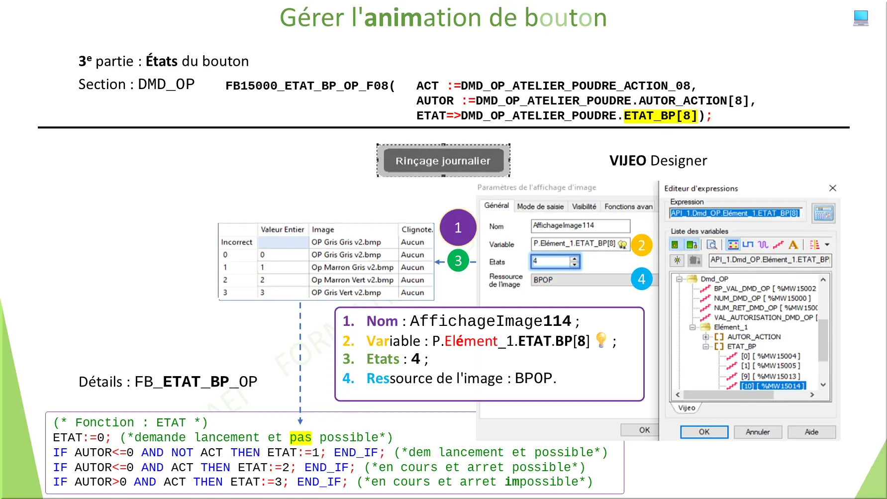 Gérer l'animation de bouton